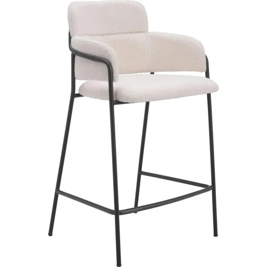 Marcel Counter Stool (Set of 2) Cream - LOOMLAN - Zuo Modern - Counter Stools