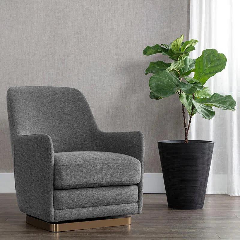 Marcela Swivel Lounge Chair Modern In Grey - LOOMLAN - SUNPAN - Club Chairs