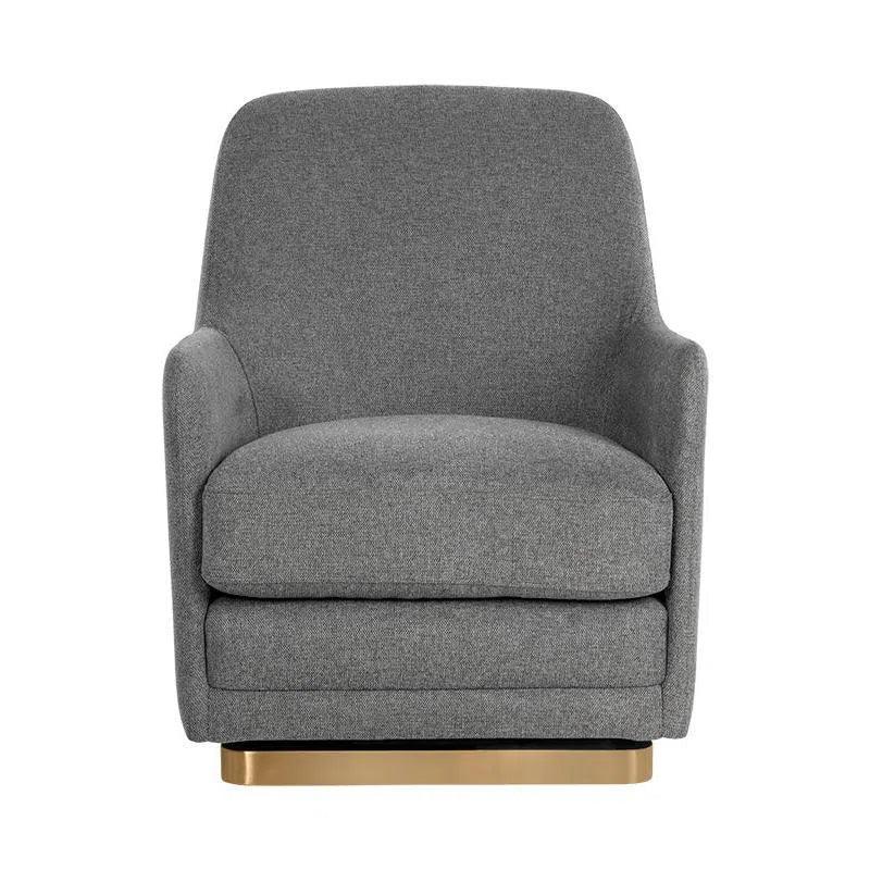 Marcela Swivel Lounge Chair Modern In Grey - LOOMLAN - SUNPAN - Club Chairs