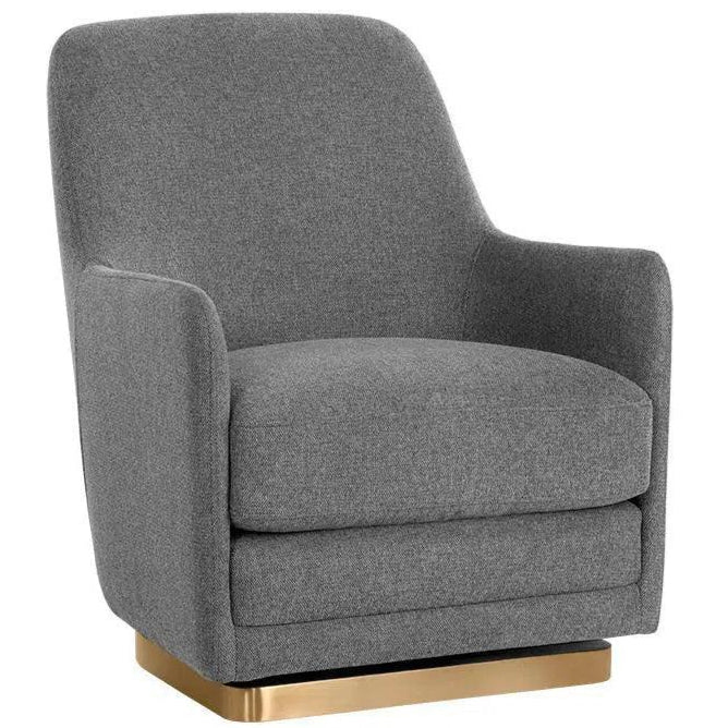 Marcela Swivel Lounge Chair Modern In Grey - LOOMLAN - SUNPAN - Club Chairs