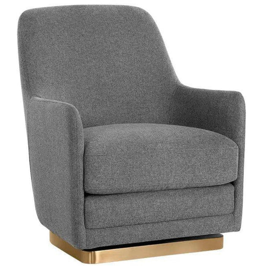 Marcela Swivel Lounge Chair Modern In Grey - LOOMLAN - SUNPAN - Club Chairs