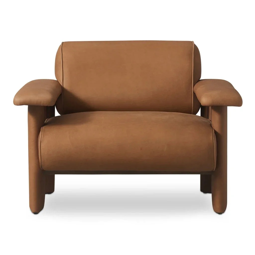 Marcello Full Aniline Leather Lounge Chair - LOOMLAN - Moe's Home - Club Chairs