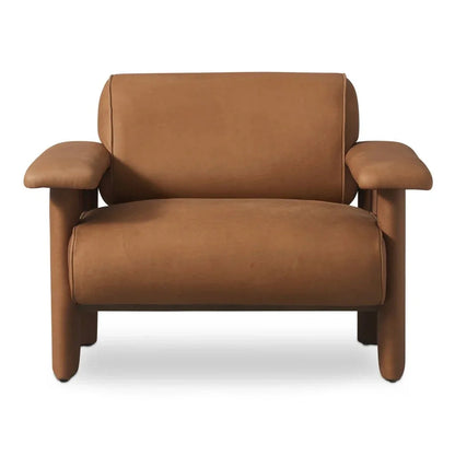 Marcello Full Aniline Leather Lounge Chair - LOOMLAN - Moe's Home - Club Chairs