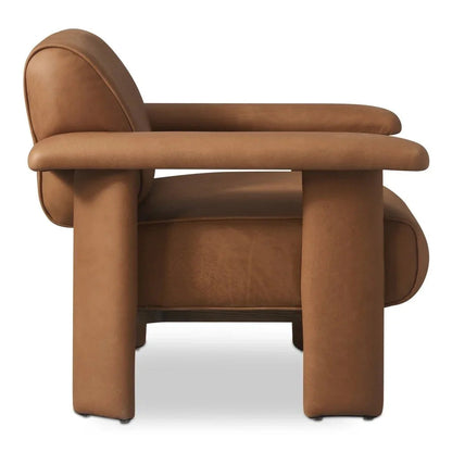 Marcello Full Aniline Leather Lounge Chair - LOOMLAN - Moe's Home - Club Chairs
