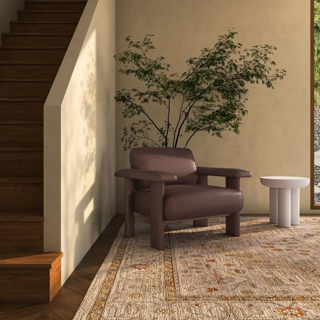 Marcello Full Aniline Leather Lounge Chair - LOOMLAN - Moe's Home - Club Chairs