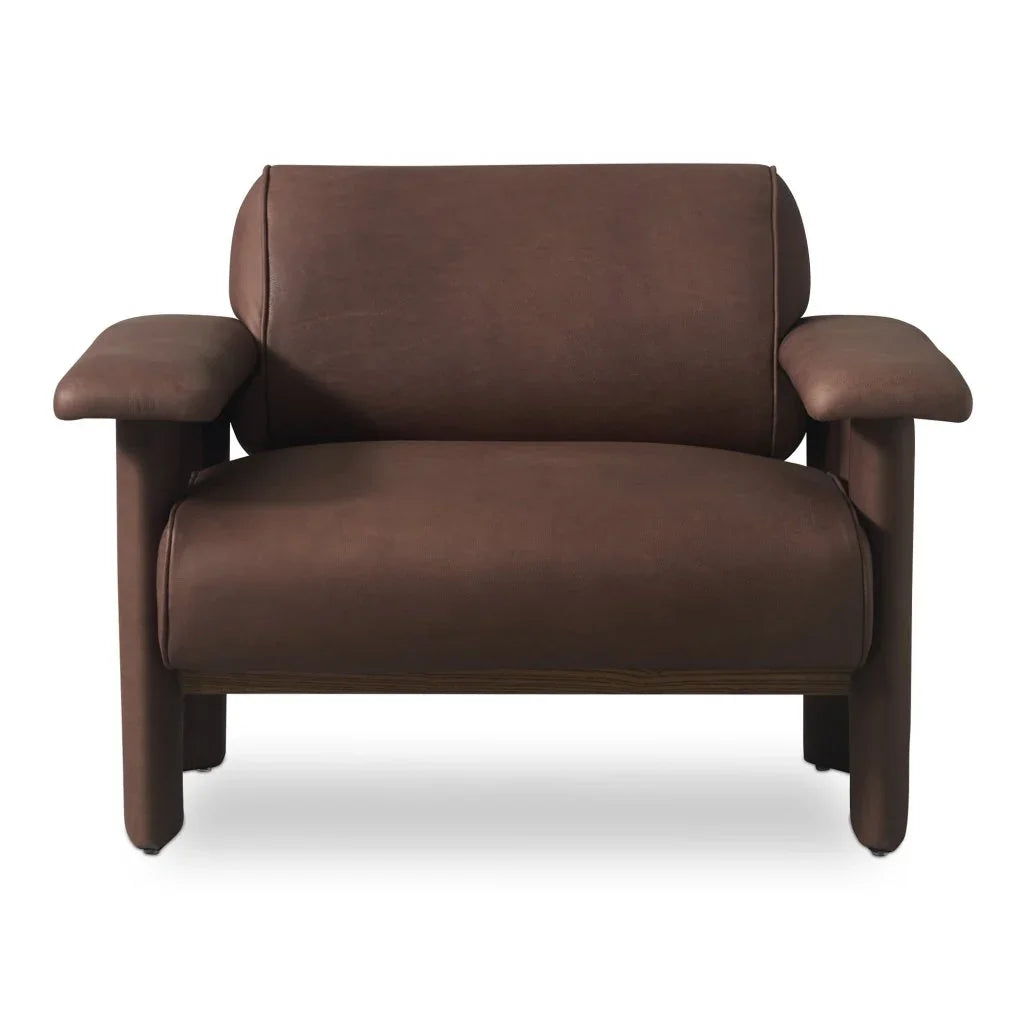 Marcello Full Aniline Leather Lounge Chair - LOOMLAN - Moe's Home - Club Chairs