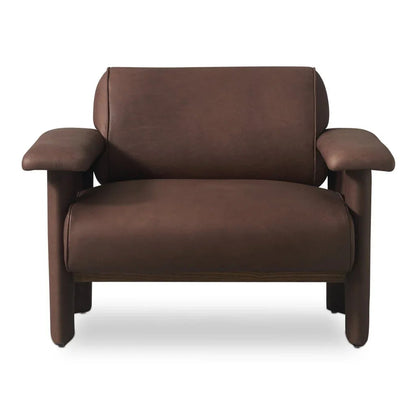 Marcello Full Aniline Leather Lounge Chair - LOOMLAN - Moe's Home - Club Chairs
