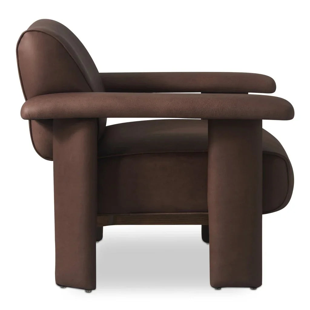 Marcello Full Aniline Leather Lounge Chair - LOOMLAN - Moe's Home - Club Chairs