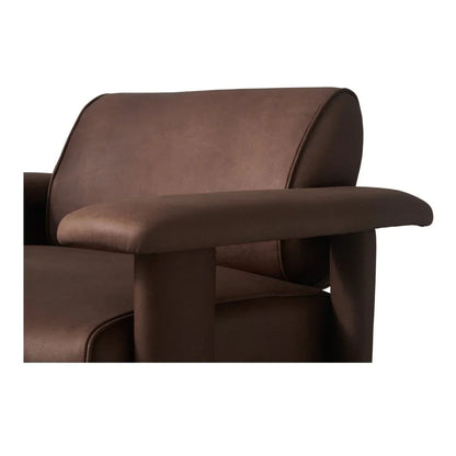 Marcello Full Aniline Leather Lounge Chair - LOOMLAN - Moe's Home - Club Chairs