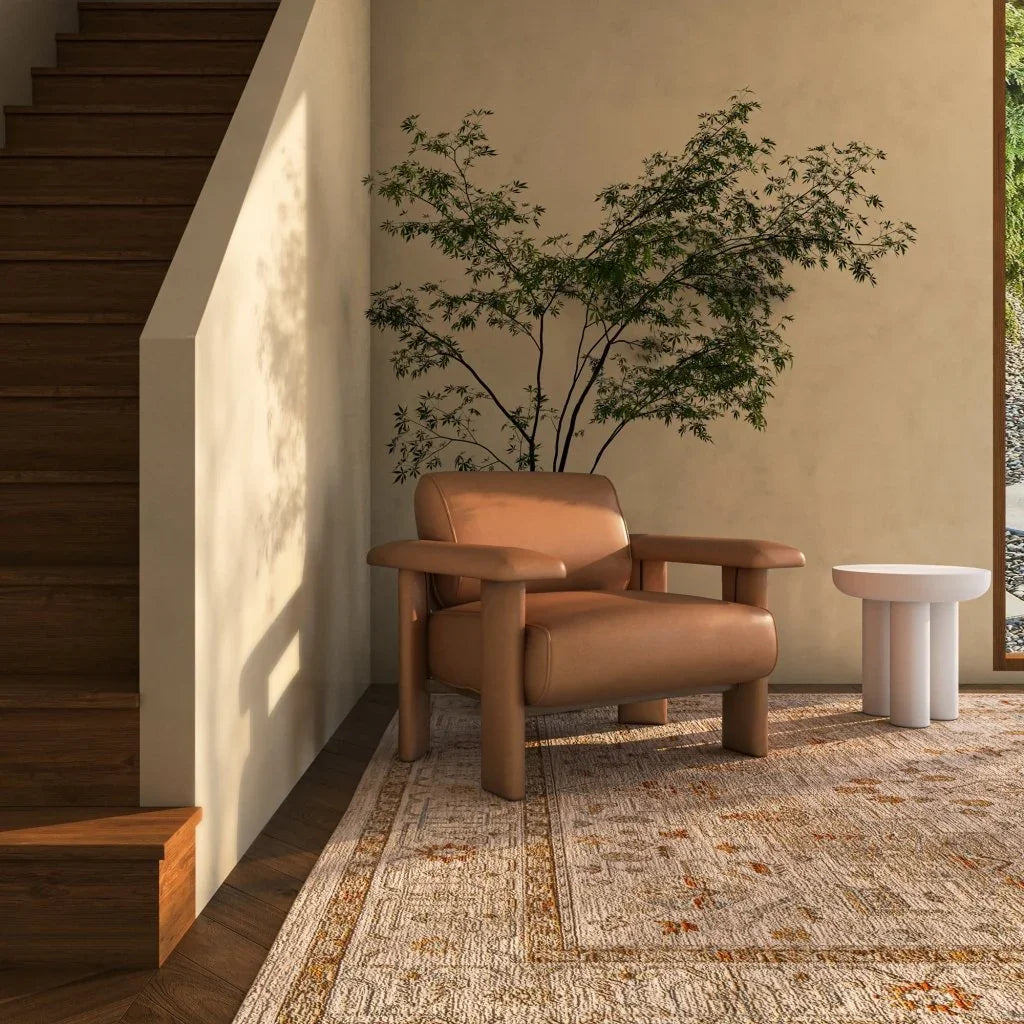 Marcello Full Aniline Leather Lounge Chair - LOOMLAN - Moe's Home - Club Chairs