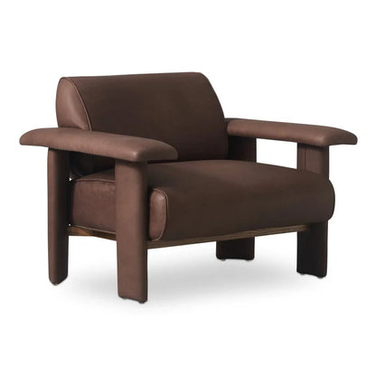 Marcello Full Aniline Leather Lounge Chair - LOOMLAN - Moe's Home - Club Chairs
