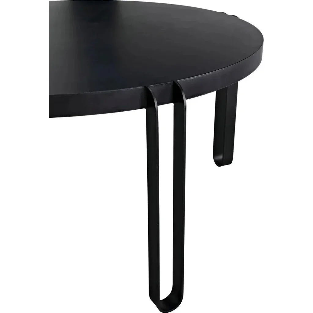 Marcellus Dining Table, 63", Black Metal-Dining Tables-Noir-LOOMLAN