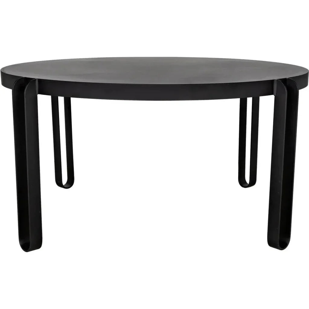 Marcellus Dining Table, 63", Black Metal-Dining Tables-Noir-LOOMLAN
