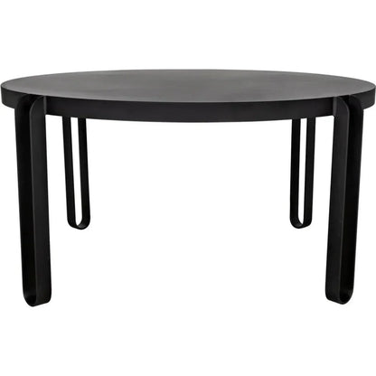 Marcellus Dining Table, 63", Black Metal-Dining Tables-Noir-LOOMLAN