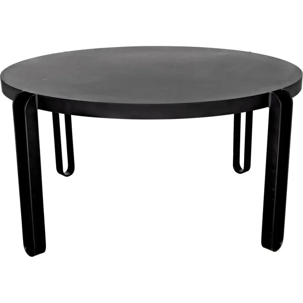 Marcellus Dining Table, 63", Black Metal-Dining Tables-Noir-LOOMLAN