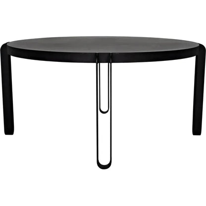 Marcellus Dining Table, 63", Black Metal-Dining Tables-Noir-LOOMLAN