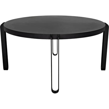 Marcellus Dining Table, 63", Black Metal-Dining Tables-Noir-LOOMLAN