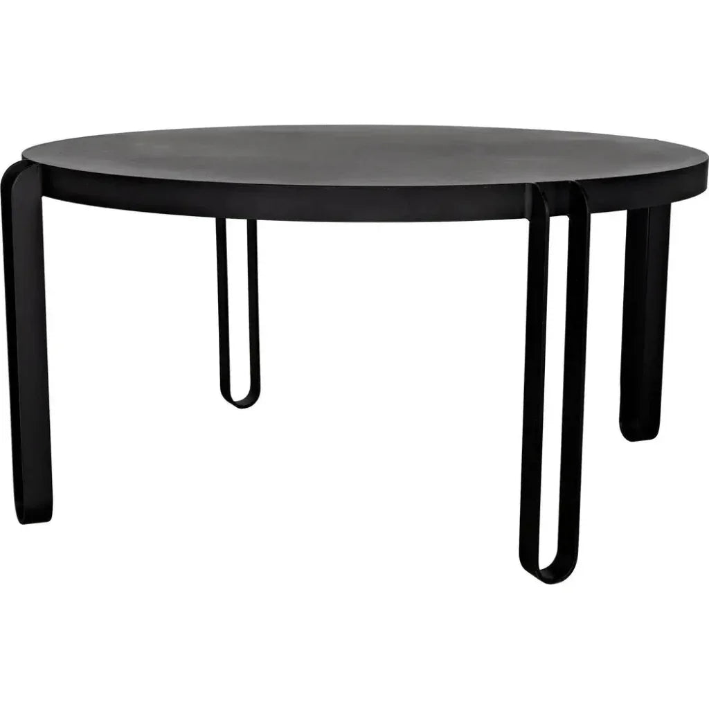 Marcellus Dining Table, 63", Black Metal-Dining Tables-Noir-LOOMLAN