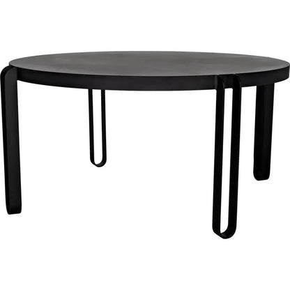 Marcellus Dining Table, 63", Black Metal-Dining Tables-Noir-LOOMLAN