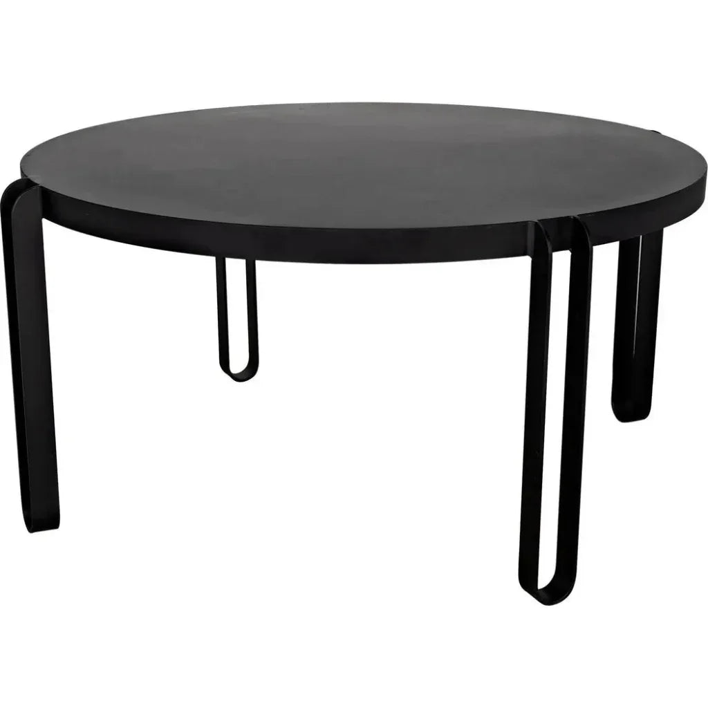 Marcellus Dining Table, 63", Black Metal-Dining Tables-Noir-LOOMLAN