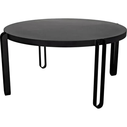 Marcellus Dining Table, 63", Black Metal-Dining Tables-Noir-LOOMLAN