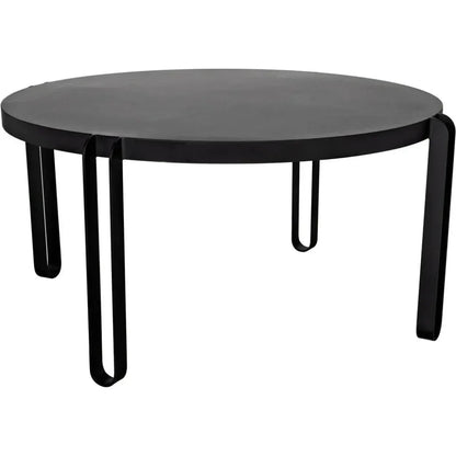 Marcellus Dining Table, 63", Black Metal-Dining Tables-Noir-LOOMLAN