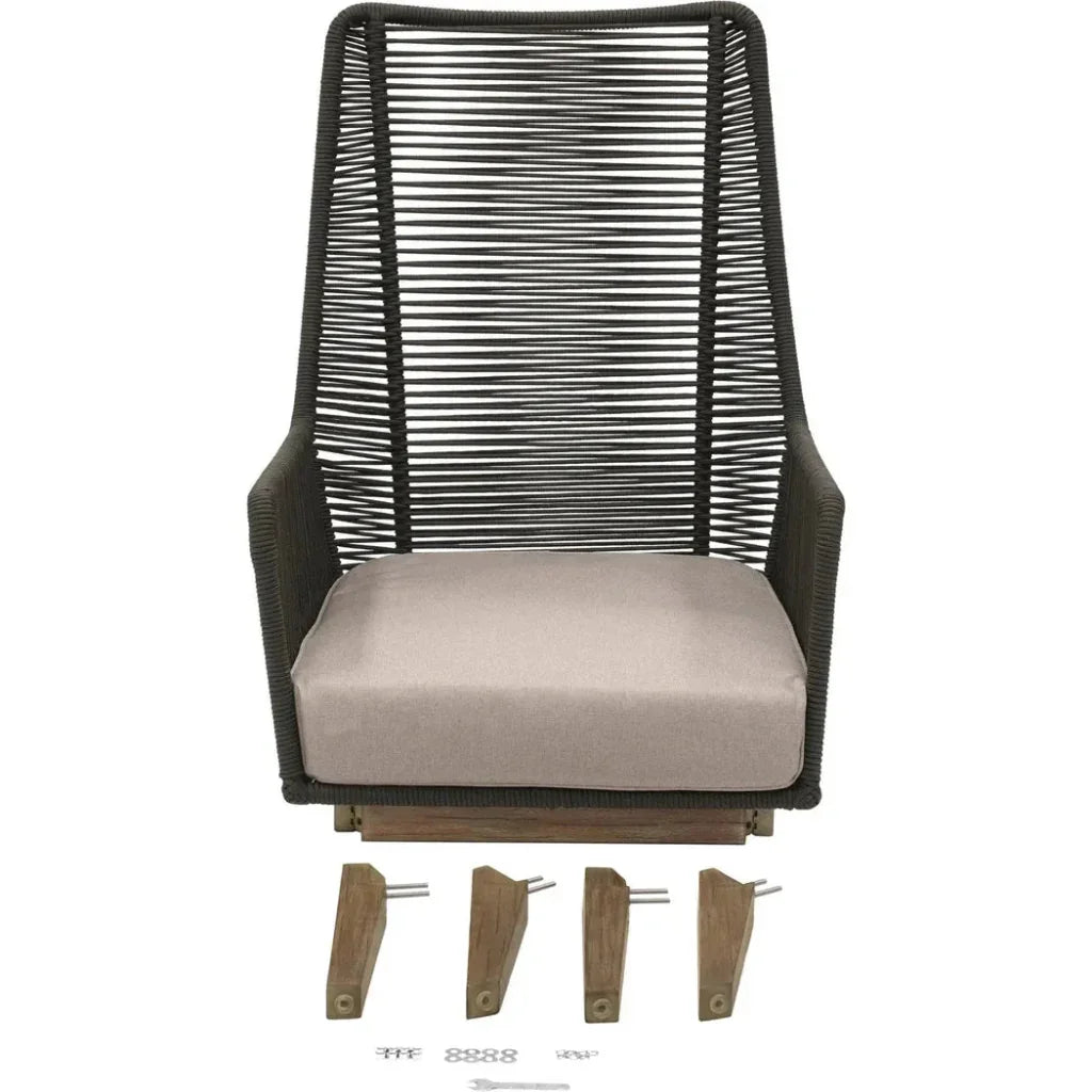 Marco Polo Lounge Chair - Grey Outdoor Lounge Chair-Outdoor Lounge Chairs-Seasonal Living-LOOMLAN