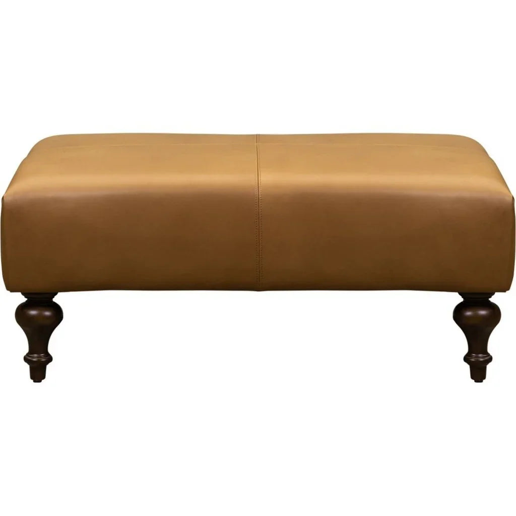 Marcoux Leather Comfortable Ottoman - LOOMLAN - Olivia + Quinn - Ottomans