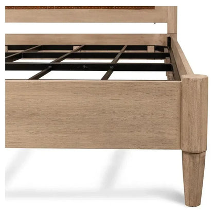 Marcus King Bed Frame Brown Leather - LOOMLAN - Sarreid - Beds