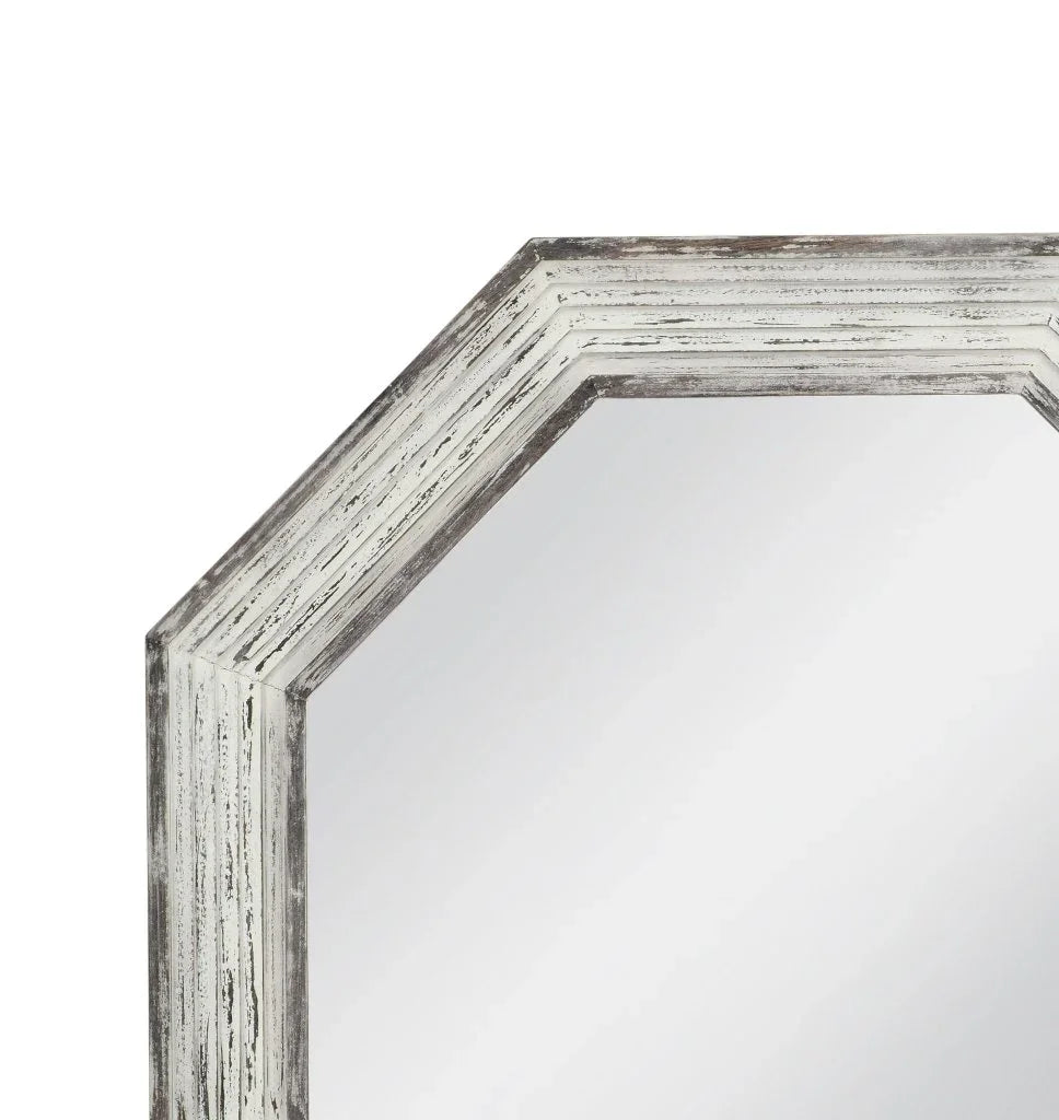 Marden Octagonal Design White Wall Mirror - LOOMLAN - Bassett Mirror - Wall Mirrors