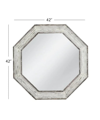 Marden Octagonal Design White Wall Mirror - LOOMLAN - Bassett Mirror - Wall Mirrors