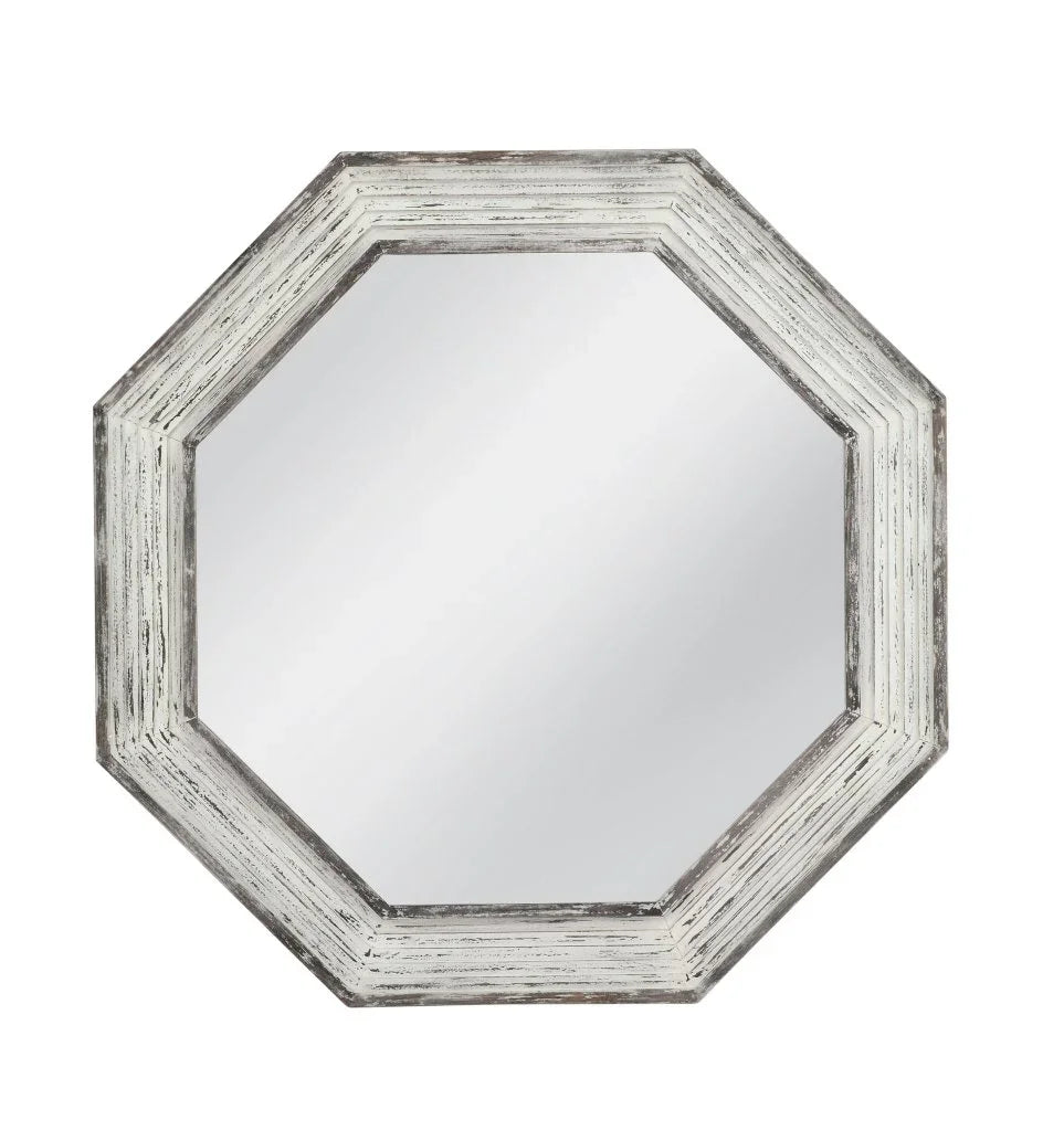 Marden Octagonal Design White Wall Mirror - LOOMLAN - Bassett Mirror - Wall Mirrors