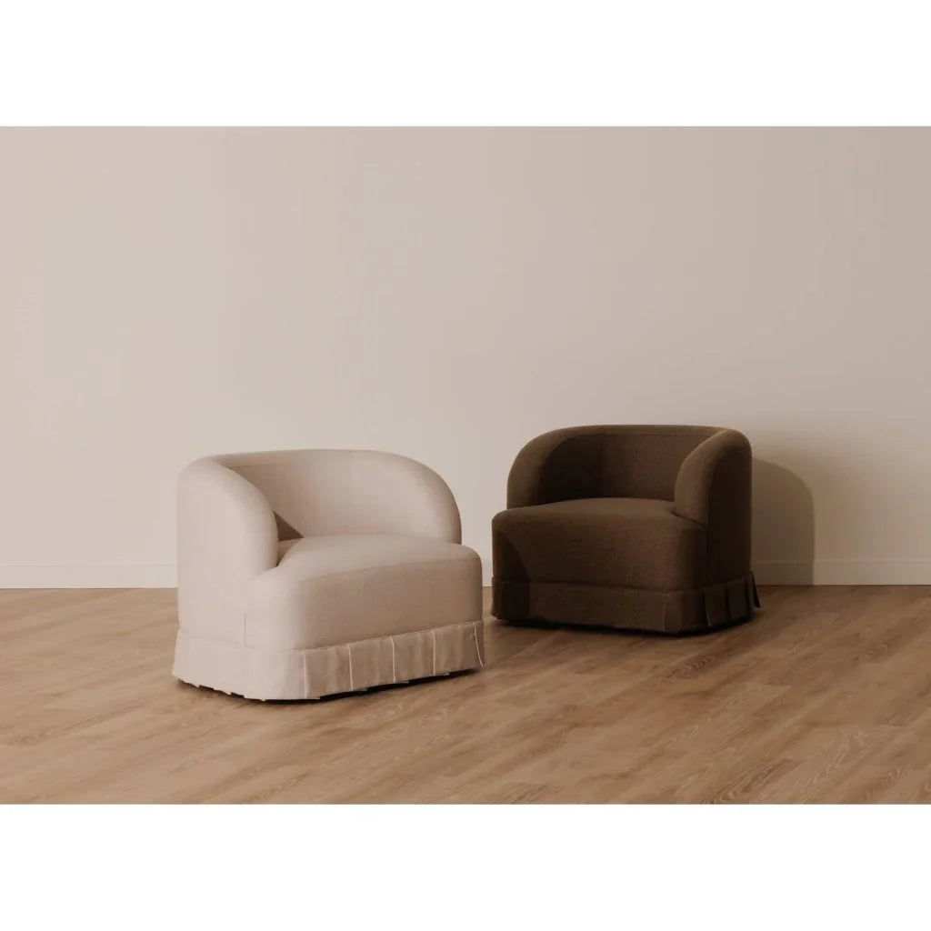 Maren Beige Pleat Design Swivel Chair - LOOMLAN - Moe's Home - Club Chairs