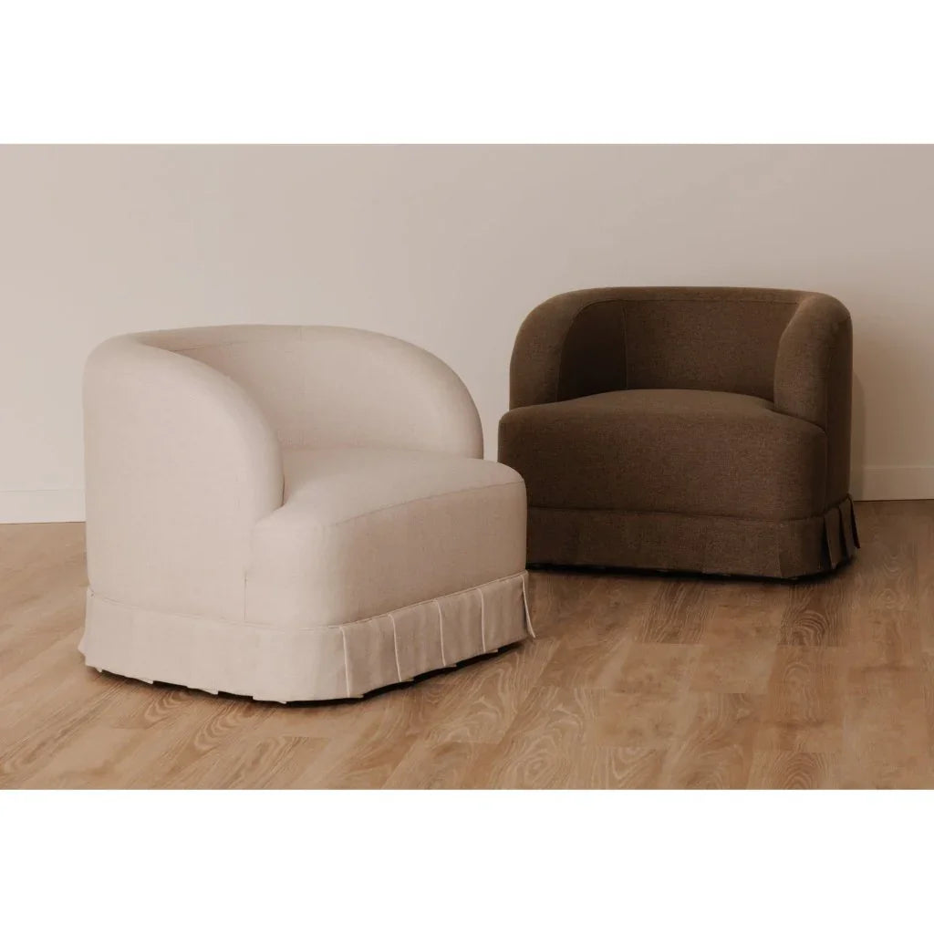 Maren Beige Pleat Design Swivel Chair - LOOMLAN - Moe's Home - Club Chairs