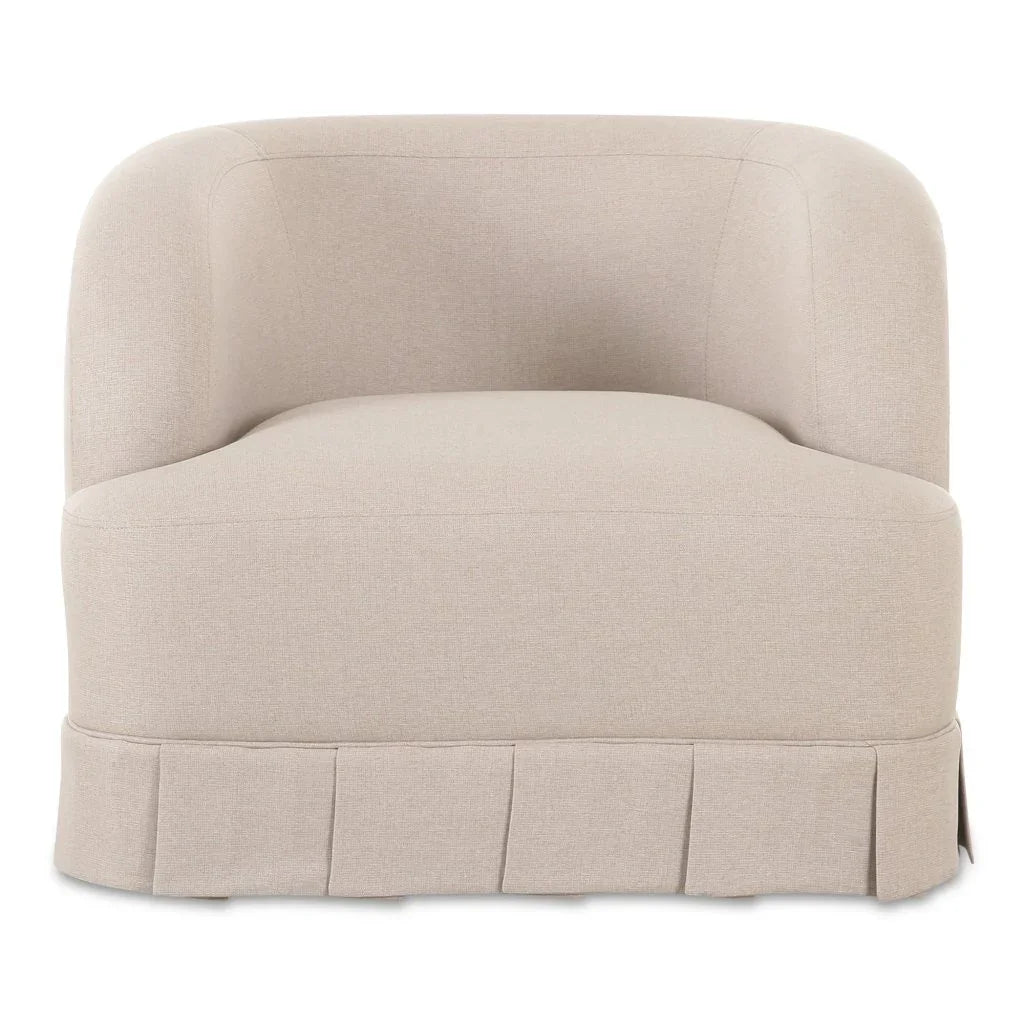 Maren Beige Pleat Design Swivel Chair - LOOMLAN - Moe's Home - Club Chairs