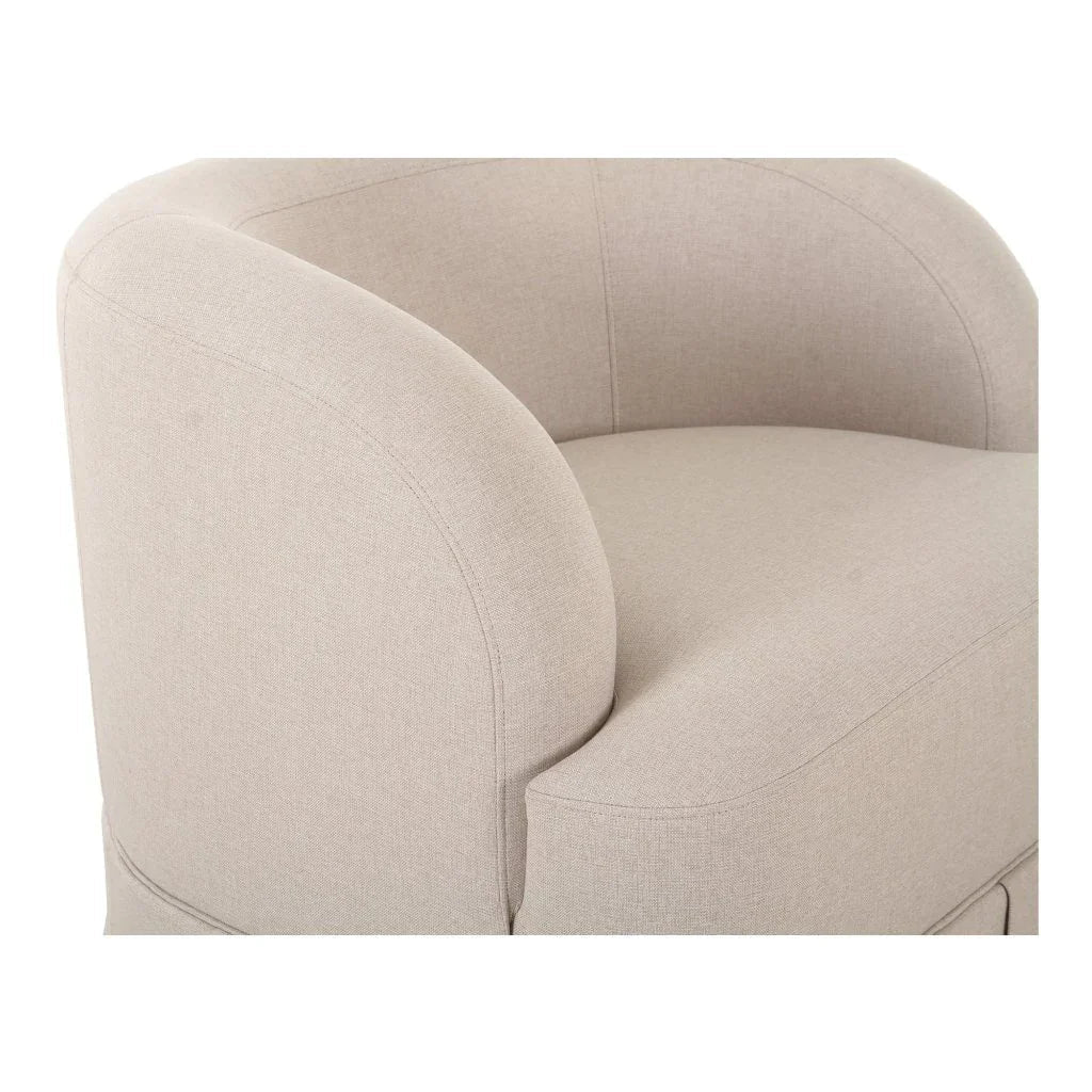 Maren Beige Pleat Design Swivel Chair - LOOMLAN - Moe's Home - Club Chairs