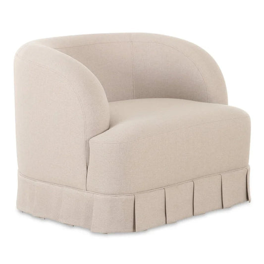 Maren Beige Pleat Design Swivel Chair - LOOMLAN - Moe's Home - Club Chairs