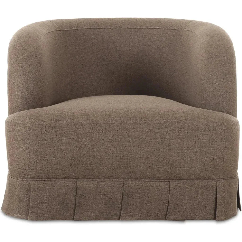 Maren Wood Beige Armless Swivel Chair - LOOMLAN - Moe's Home - Club Chairs