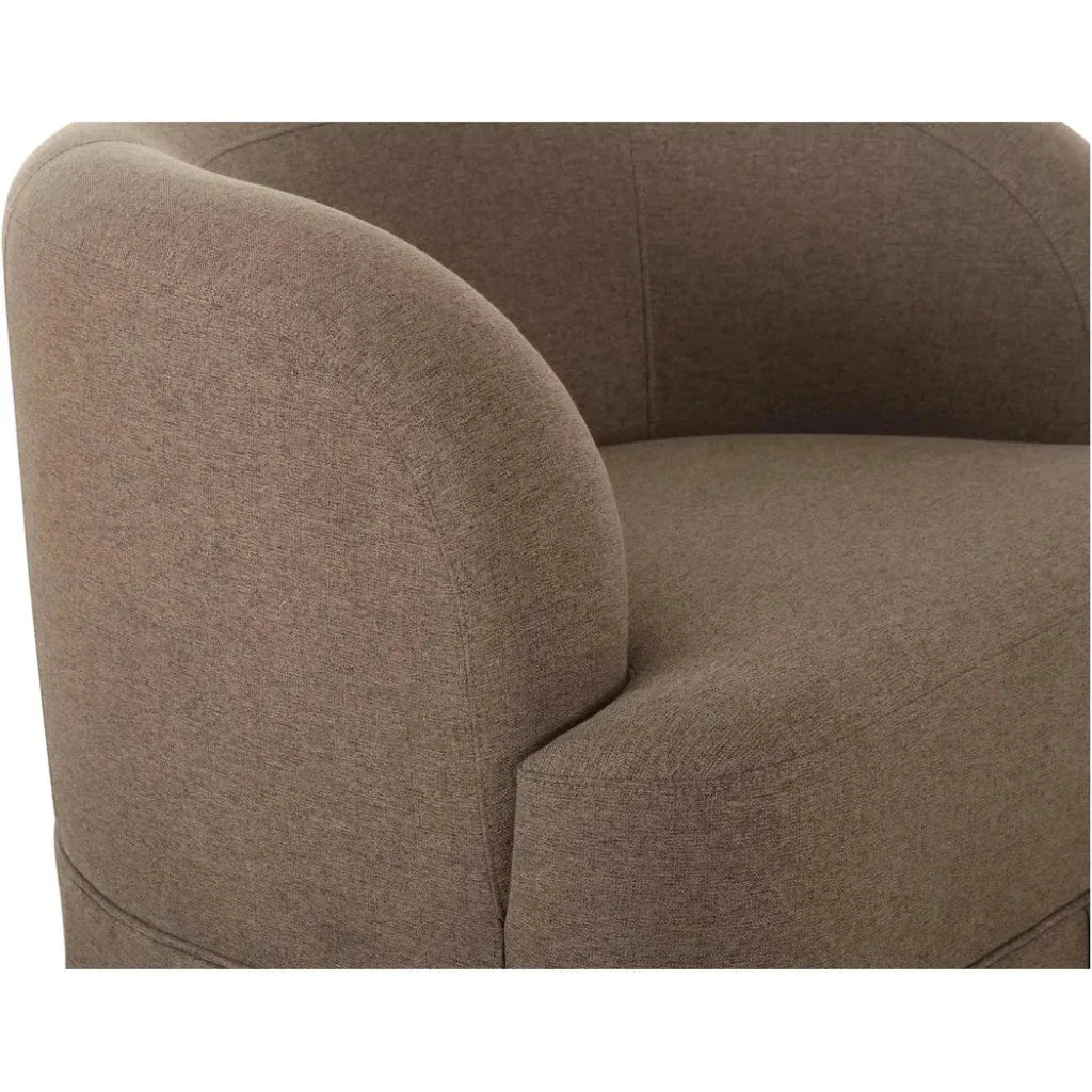 Maren Wood Beige Armless Swivel Chair - LOOMLAN - Moe's Home - Club Chairs