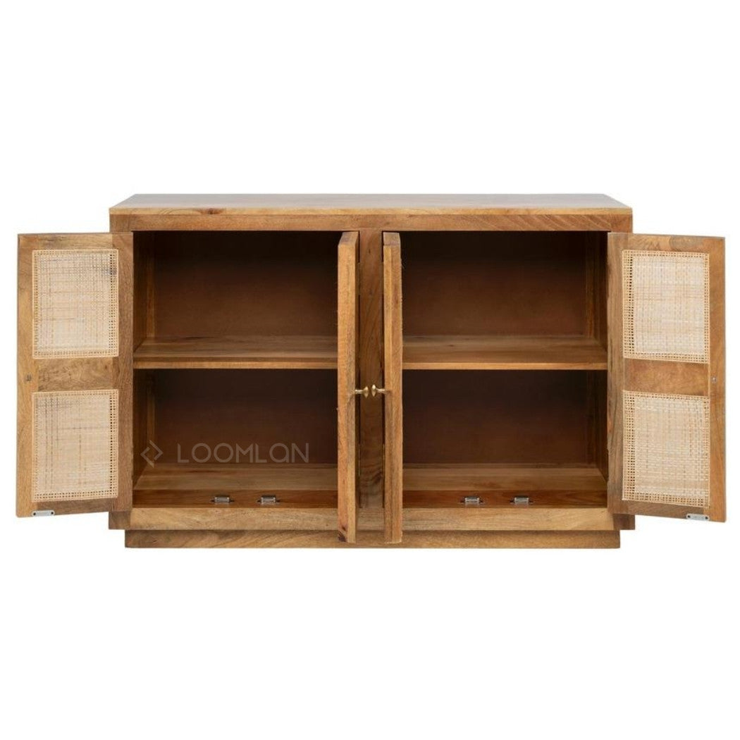 Marentha Four Doors Natural Wooden Sideboard