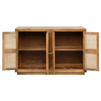 Marentha Four Doors Natural Wooden Sideboard