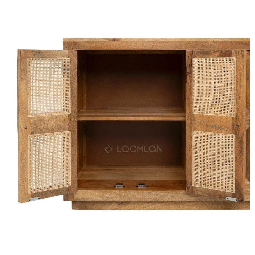 Marentha Four Doors Natural Wooden Sideboard