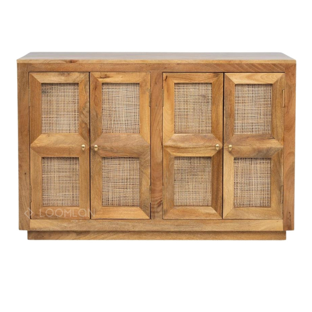 Marentha Four Doors Natural Wooden Sideboard