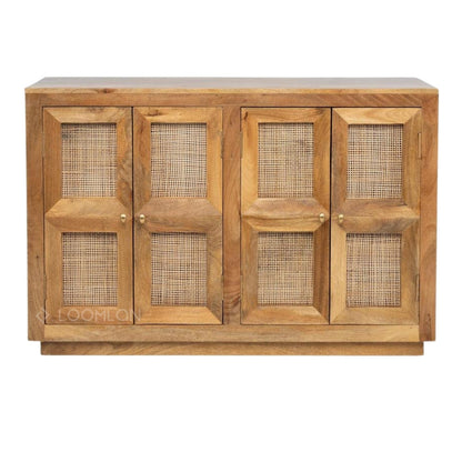 Marentha Four Doors Natural Wooden Sideboard