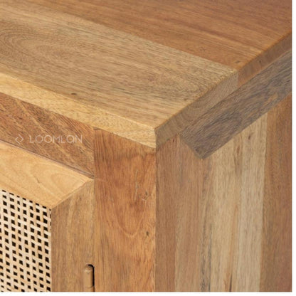 Marentha Four Doors Natural Wooden Sideboard