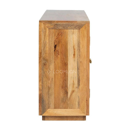 Marentha Four Doors Natural Wooden Sideboard
