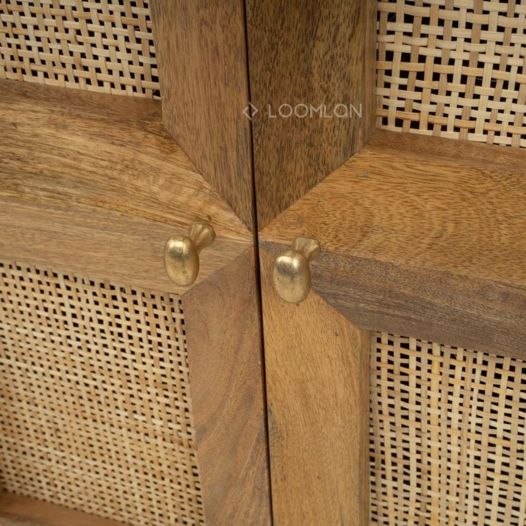 Marentha Six Doors Natural Wooden Sideboard