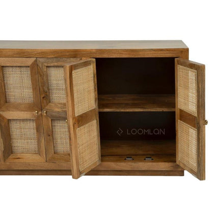 Marentha Six Doors Natural Wooden Sideboard