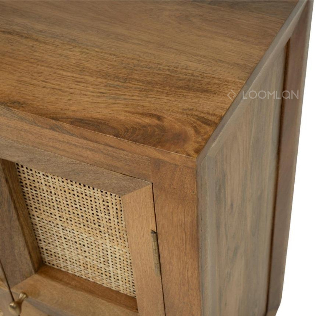 Marentha Six Doors Natural Wooden Sideboard