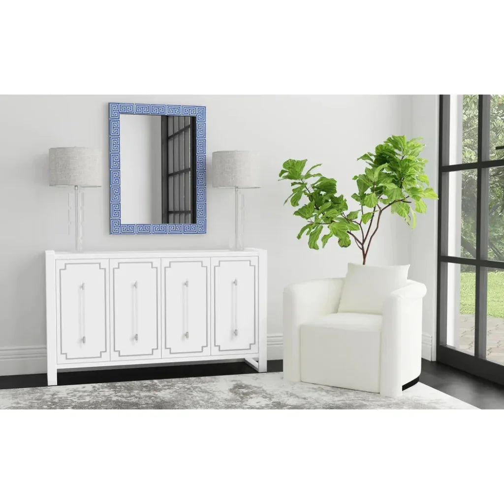 Mariah MDF and Acrylic White Server - LOOMLAN - Bassett Mirror - Sideboards